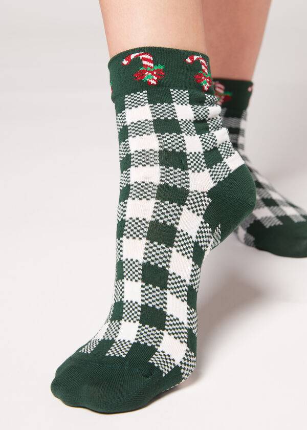 Calcetines Calzedonia Christmas Series Corta Mujer Verdes | MX1824UT