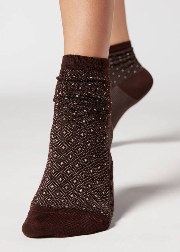 Calcetines Calzedonia Corta Patterned Mujer Marrom | MX1684VD