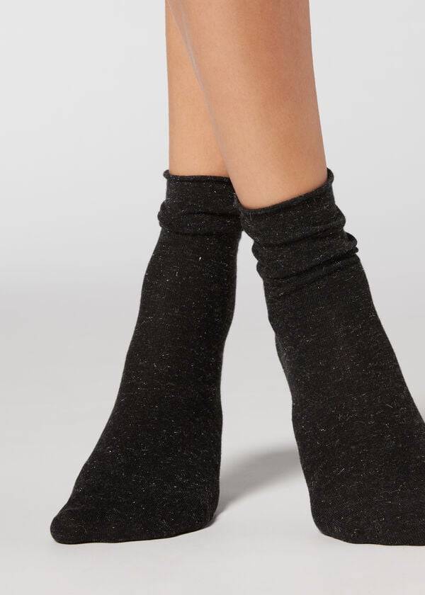 Calcetines Calzedonia Corta with Cashmere Mujer Negros | MX1669IS