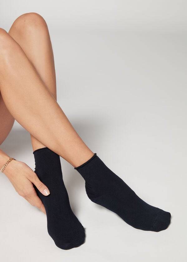 Calcetines Calzedonia Cuffless Cashmere Corta Mujer Azules | MX1808JJ