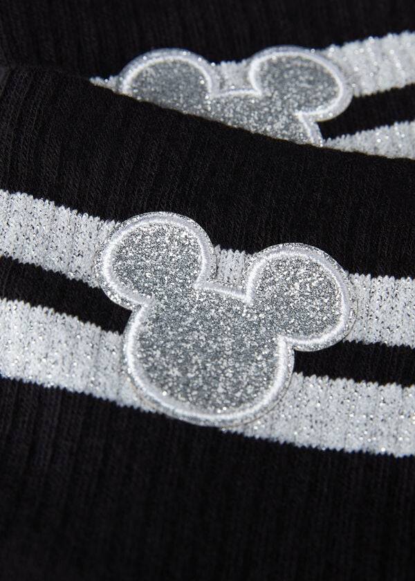 Calcetines Calzedonia Disney Mickey Mouse Corta Deporte Mujer Negros | MX1772UT