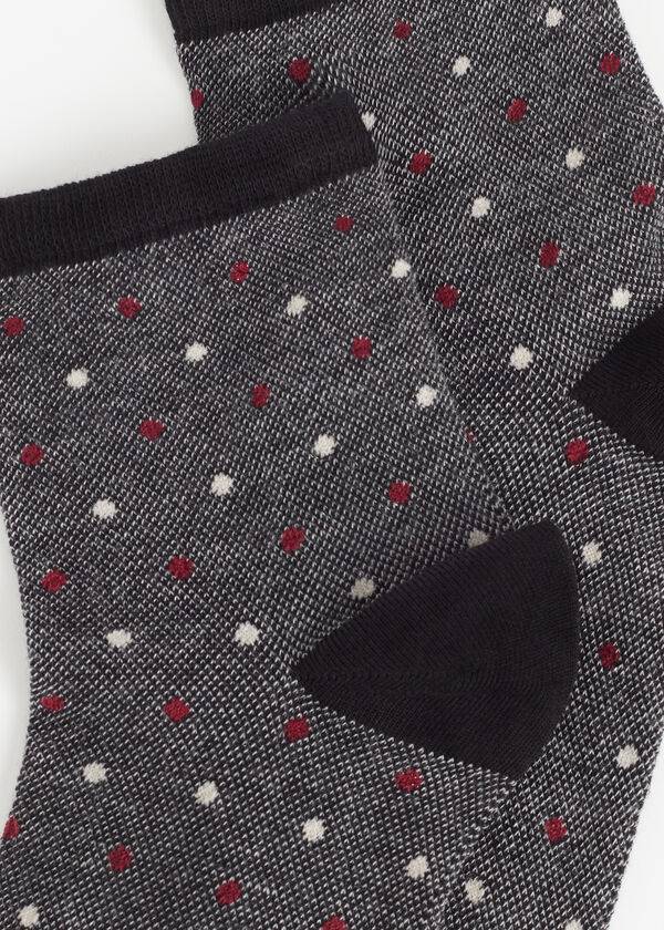 Calcetines Calzedonia Dot-Pattern Corta Mujer Negros | MX1762VD