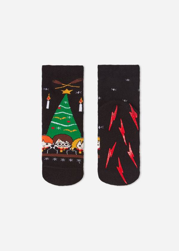 Calcetines Calzedonia Harry Potter Christmas Non-Slip Corta Niños Negros | MX1009BC