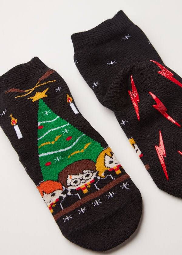 Calcetines Calzedonia Harry Potter Christmas Non-Slip Corta Niños Negros | MX1009BC