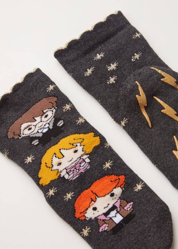 Calcetines Calzedonia Harry Potter Christmas Non-Slip Corta Niños Marrom | MX1010NB