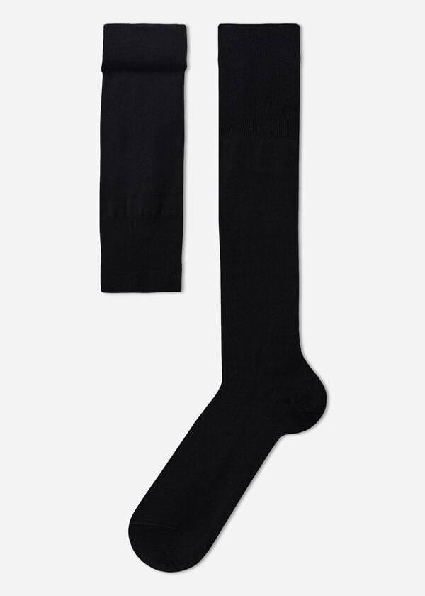 Calcetines Calzedonia Lisle Thread Long Hombre Negros | MX1423CE