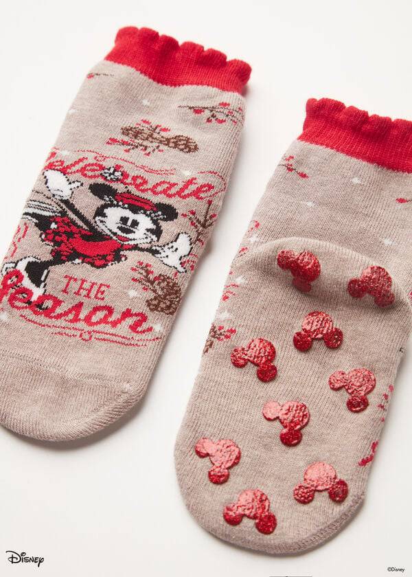 Calcetines Calzedonia Non-slip Disney Minnie Mouse Christmas Corta Niños Marrom | MX1000MA