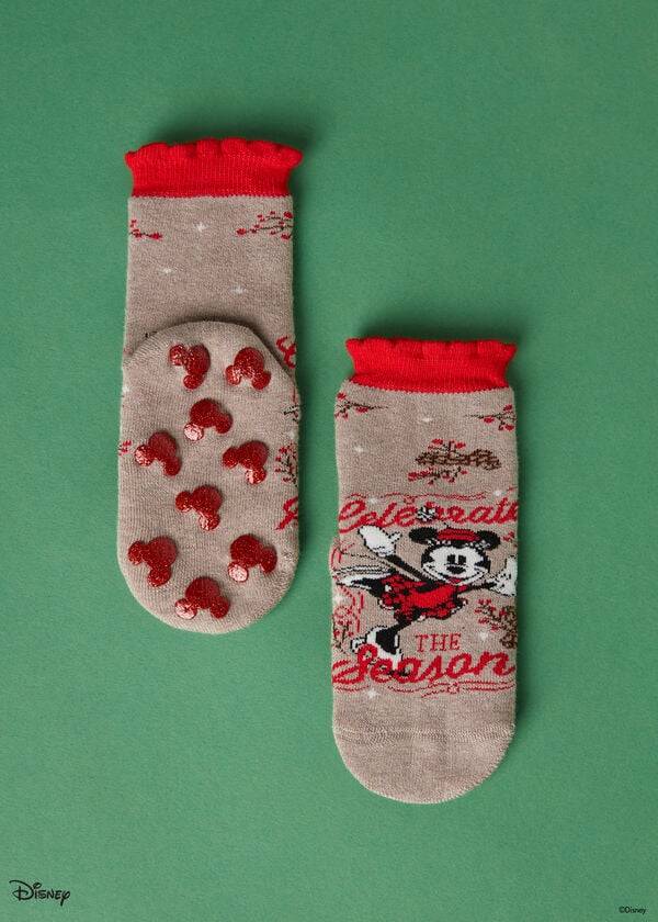 Calcetines Calzedonia Non-slip Disney Minnie Mouse Christmas Corta Niños Marrom | MX1000MA