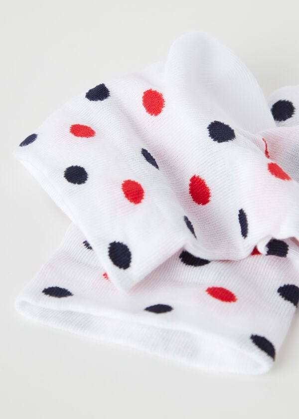 Calcetines Calzedonia Polka Dot Pattern Corta Mujer Blancos | MX1720UT