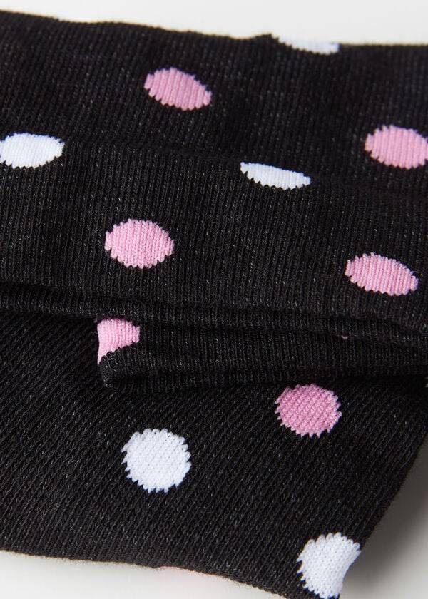 Calcetines Calzedonia Polka Dot Pattern Corta Mujer Negros | MX1722OR