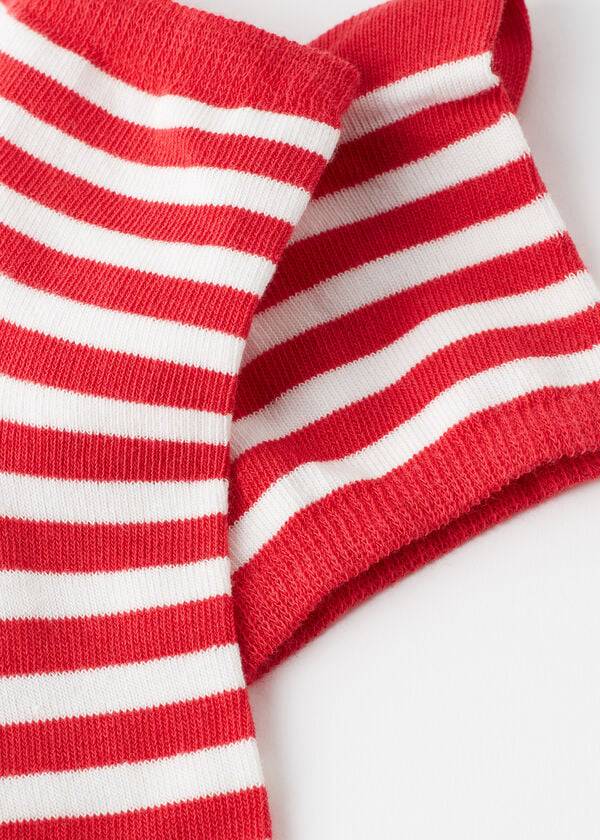 Calcetines Calzedonia Stripe Patterned Corta Mujer Rojos | MX1644OR