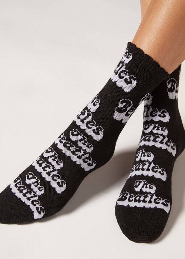 Calcetines Calzedonia The Beatles Glitter Band Corta Mujer Negros | MX1642UT