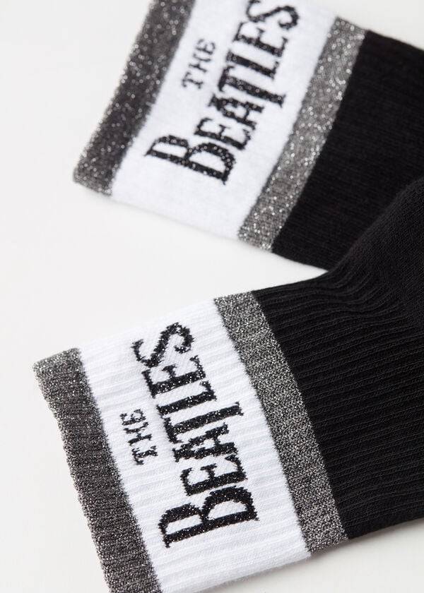 Calcetines Calzedonia The Beatles Logo Corta Mujer Negros | MX1641YU