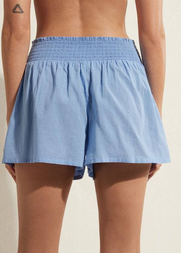 Cubrirlos Calzedonia Algodon Shorts Mujer Azules | MX2073CE