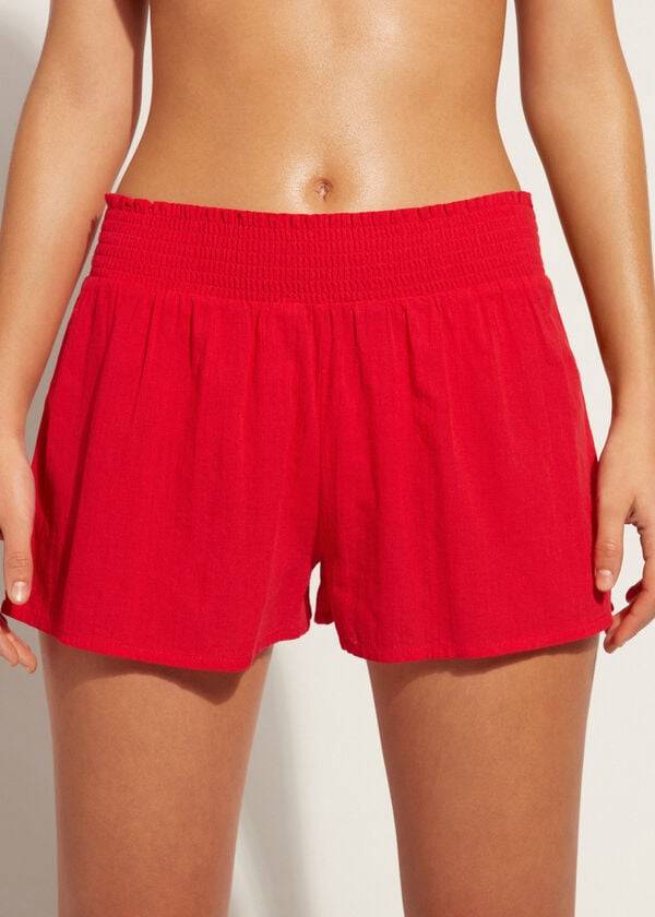 Cubrirlos Calzedonia Algodon Shorts Sexy Mujer Rojos | MX2063SO