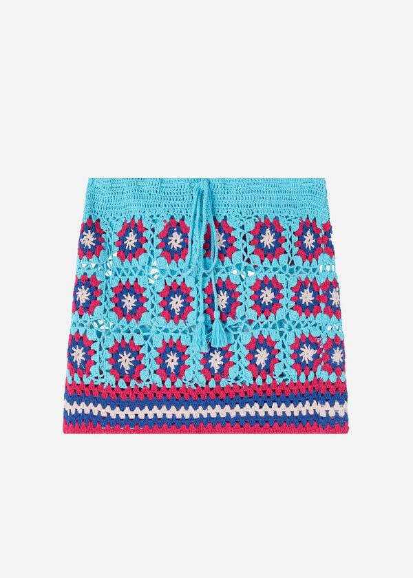 Cubrirlos Calzedonia Crochet Skirt Mujer Turquesa Azules | MX2062AP