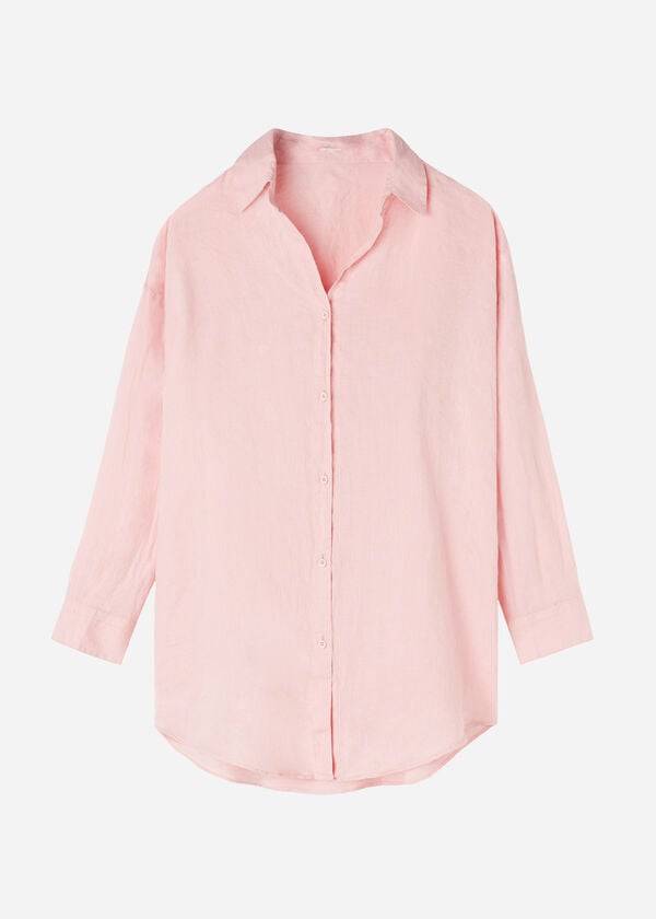 Cubrirlos Calzedonia Linen Shirt Mujer Dorados | MX2093HK