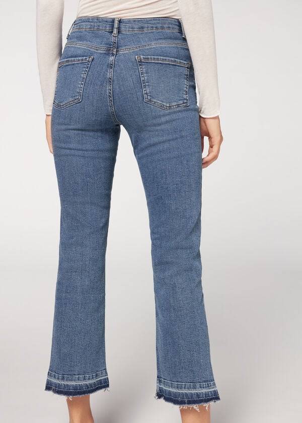 Jeans Calzedonia Cropped Flare Mujer Azules | MX1628LH