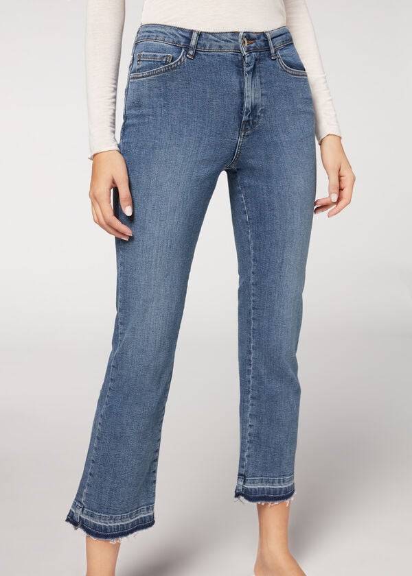 Jeans Calzedonia Cropped Flare Mujer Azules | MX1628LH