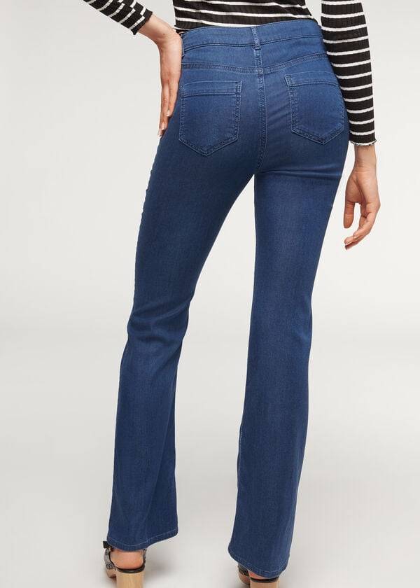 Jeans Calzedonia Eco Light Flared Denim Mujer Azul Marino | MX1614TV