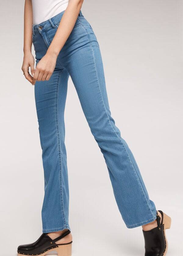 Jeans Calzedonia Eco Light Flared Denim Mujer Azules | MX1615YU