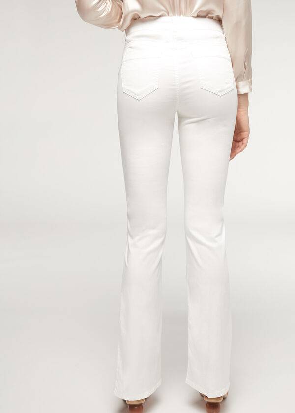 Jeans Calzedonia Eco Light Flared Denim Mujer Blancos | MX1617IS