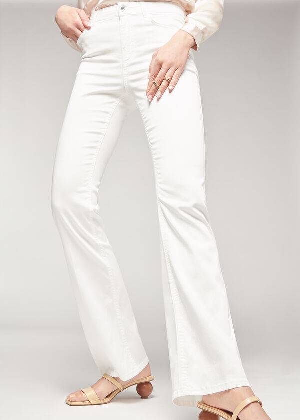 Jeans Calzedonia Eco Light Flared Denim Mujer Blancos | MX1617IS