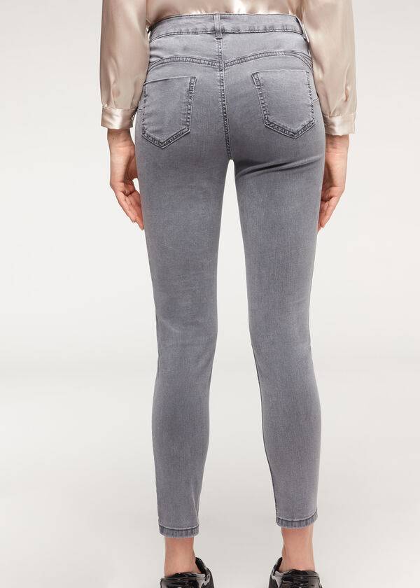 Jeans Calzedonia Eco Light Push Up Denim Mujer Plateados | MX1613RW