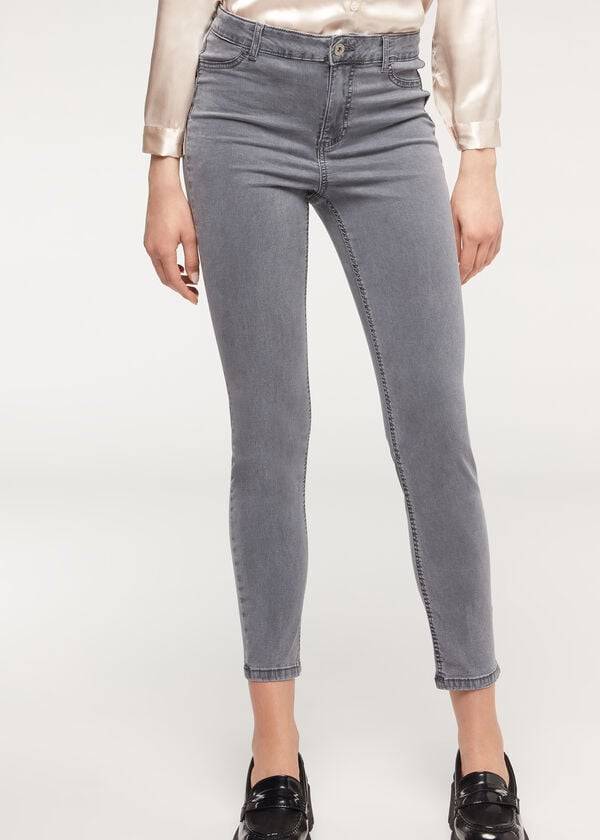 Jeans Calzedonia Eco Light Push Up Denim Mujer Plateados | MX1613RW