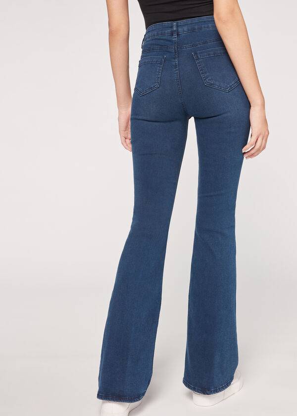 Jeans Calzedonia Flared Mujer Azules | MX1598GL