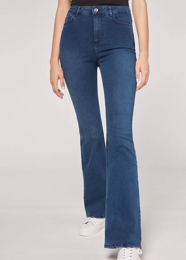 Jeans Calzedonia Flared Mujer Azules | MX1598GL