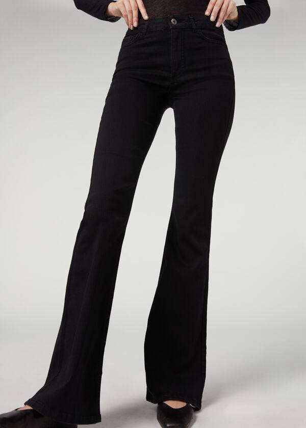 Jeans Calzedonia Flared Mujer Negros | MX1597FM