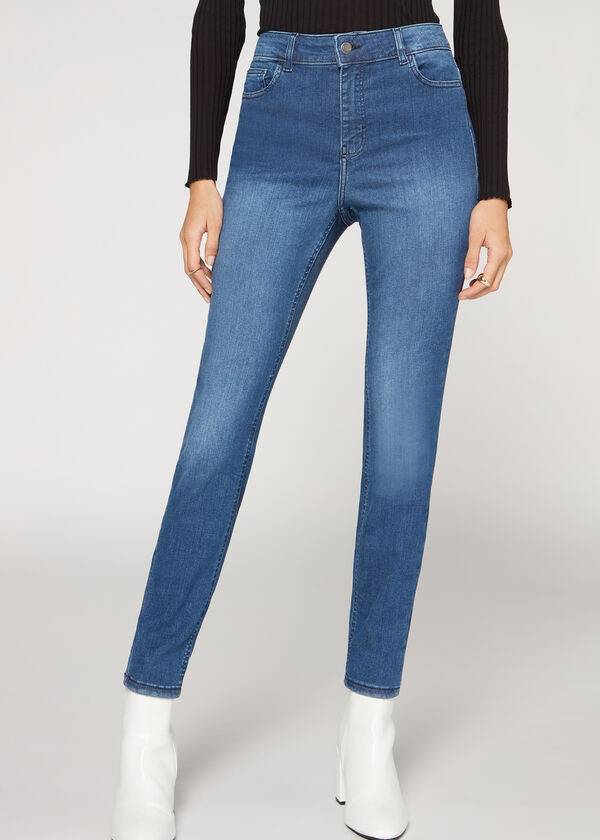 Jeans Calzedonia Super Flex Denim High Cintura Superskinny Mujer Azules | MX1576LH