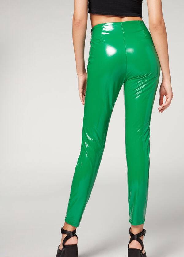 Leggins Calzedonia Flaco in Thermal Vinyl Mujer Verdes | MX1504NB