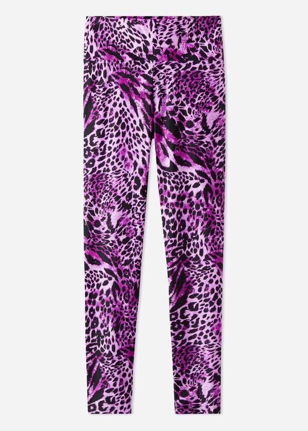 Leggins Calzedonia Shiny Animal-Print Atléticos Mujer Rosas | MX1509RW