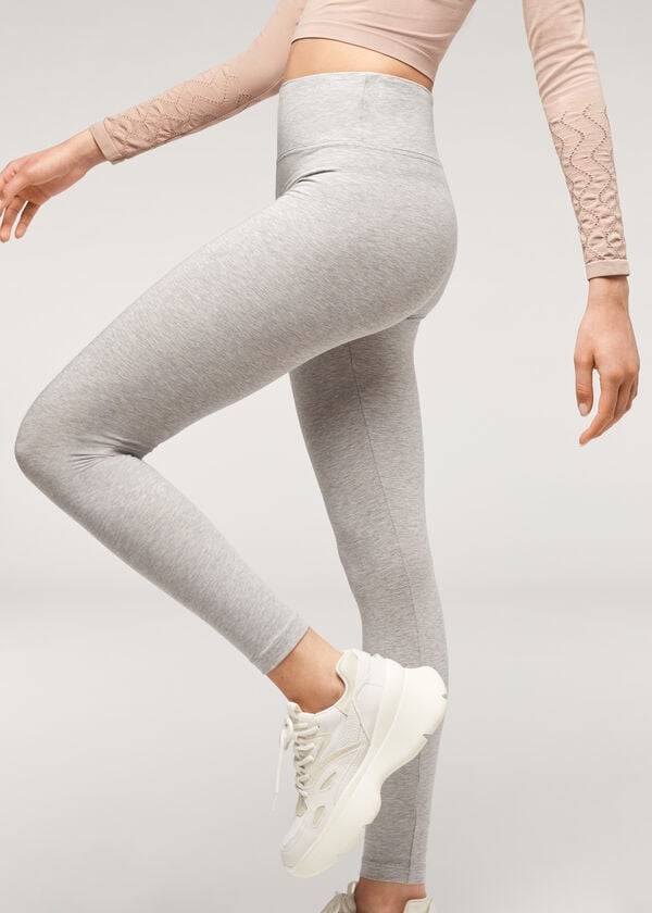 Leggins Calzedonia Supima Algodon Mujer Grises | MX1496JJ