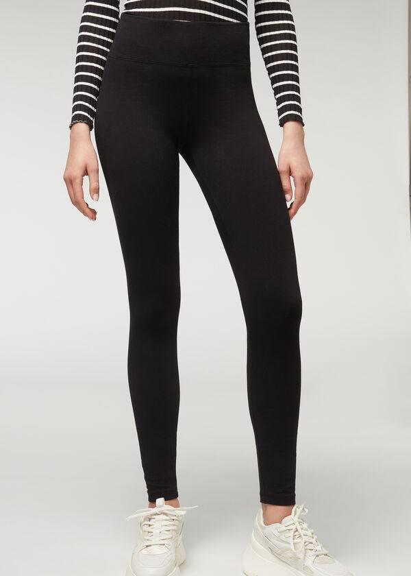 Leggins Calzedonia Thermal Mujer Negros | MX1494GL