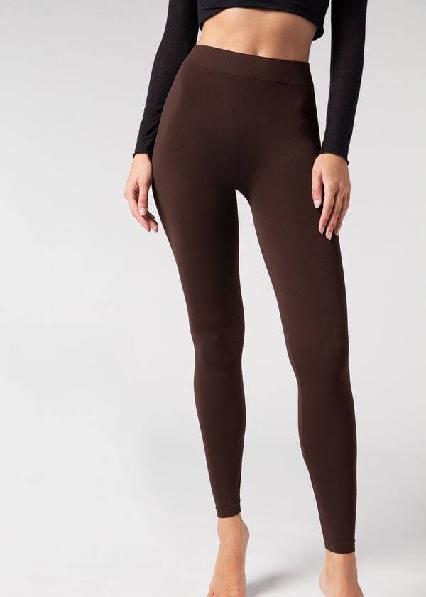 Leggins Calzedonia Ultra-Opaque Microfiber Mujer Marrom | MX1484TV