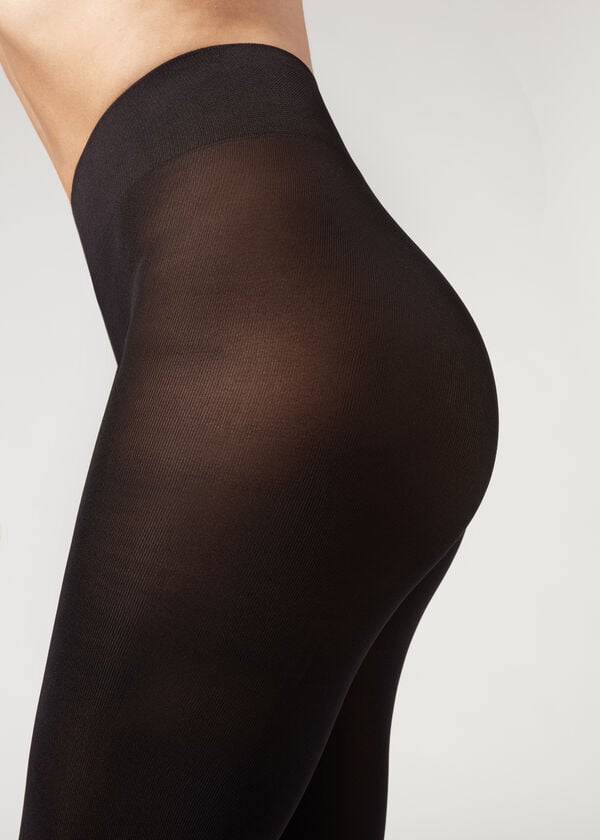 Mallas Calzedonia 100 Denier Total Comodidad Soft Touch Opaque Mujer Negros | MX3179QZ