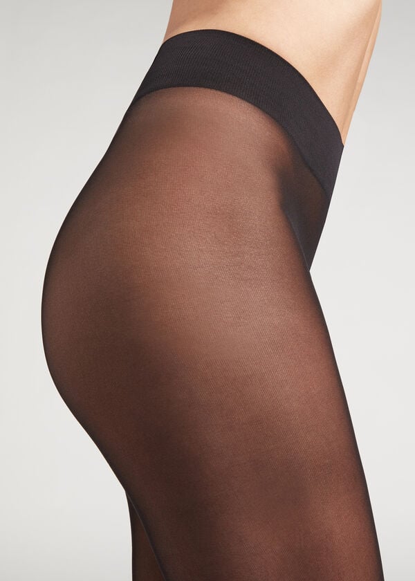 Mallas Calzedonia 30 Denier Total Comodidad Soft Touch Opaque Mujer Negros | MX3174YU