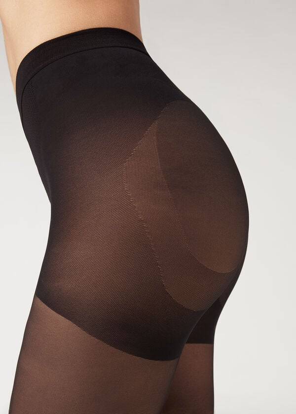 Mallas Calzedonia 30 Denier Total Shaper Sheer Sexy Mujer Negros | MX2997GL