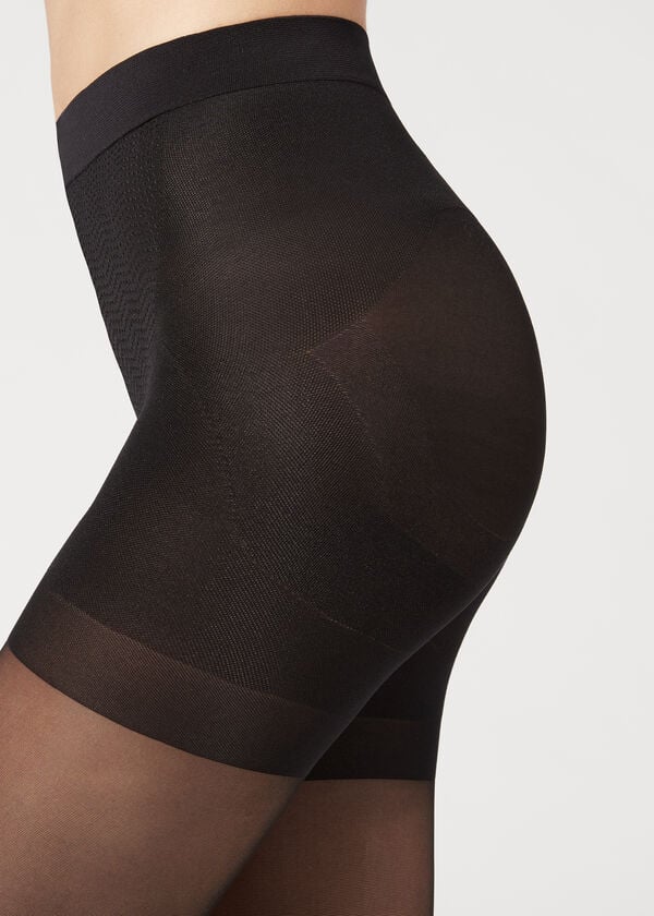 Mallas Calzedonia 30 Denier Total Shaper Sheer Mujer Negros | MX2999DN