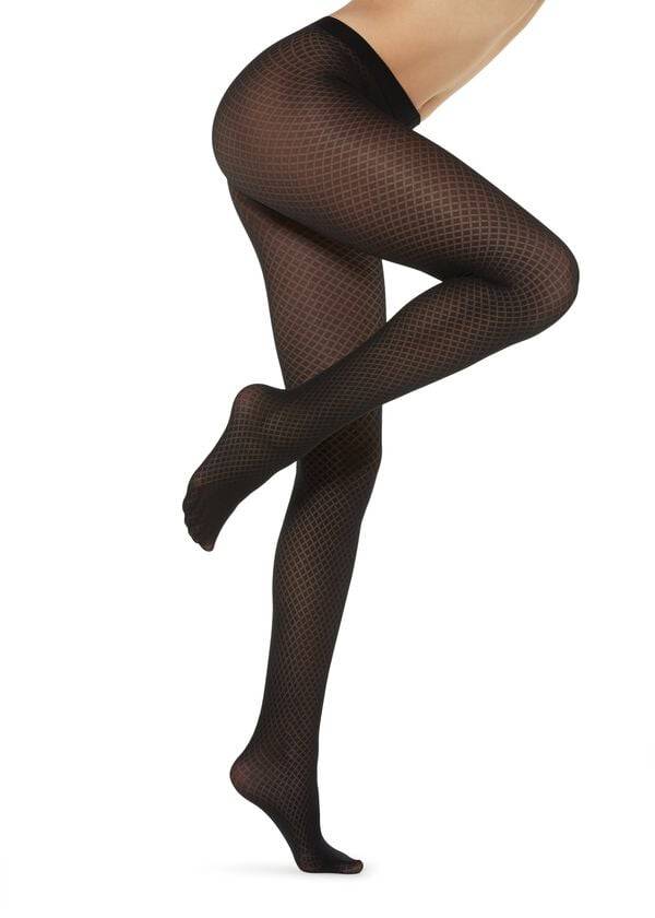 Mallas Calzedonia Diamond Patterned Mujer Negros | MX3097SO