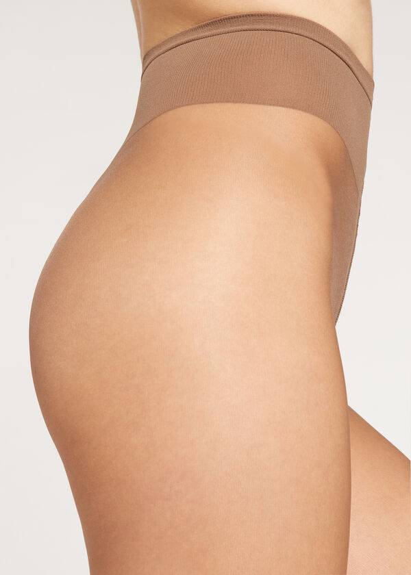 Mallas Calzedonia Premium Matt Second Skin 15 Denier Sheer Mujer Marrom | MX2964EX