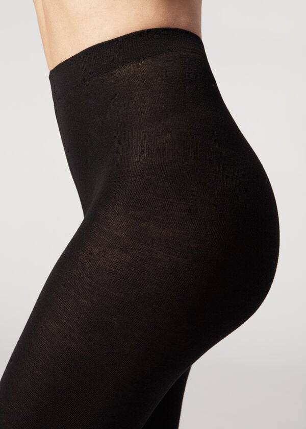 Mallas Calzedonia Soft Modal and Cashmere Blend Opaque Mujer Negros | MX3124SO