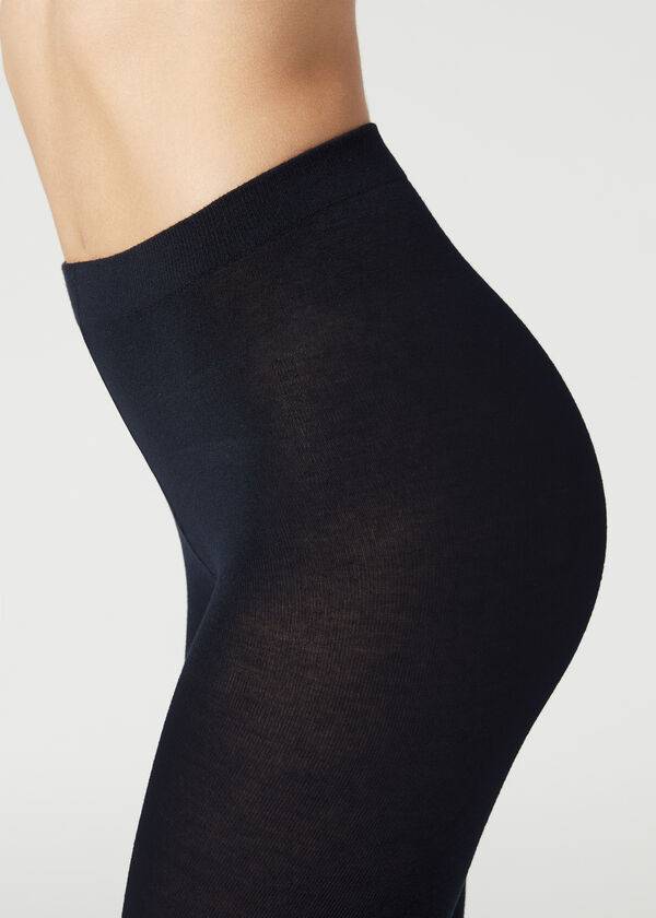 Mallas Calzedonia Soft Modal and Cashmere Blend Opaque Mujer Azules | MX3125AP