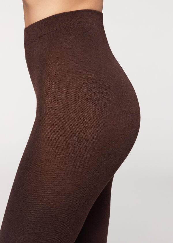 Mallas Calzedonia Soft Modal and Cashmere Blend Opaque Mujer Cafes | MX3133EX