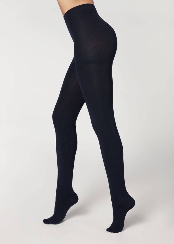 Mallas Calzedonia Thermal Super Opaque Mujer Azules | MX3122FM