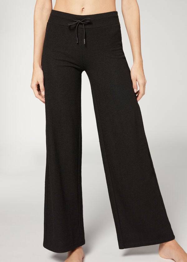 Pantalones Calzedonia Cashmere Palazzo Mujer Negros | MX1474XF