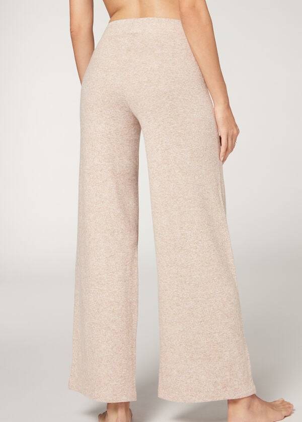 Pantalones Calzedonia Cashmere Palazzo Mujer Beige | MX1476VD